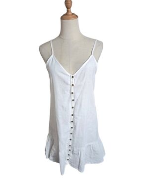 American Eagle Outfitters White Buttom Front Mini Dress  Long Top NWT